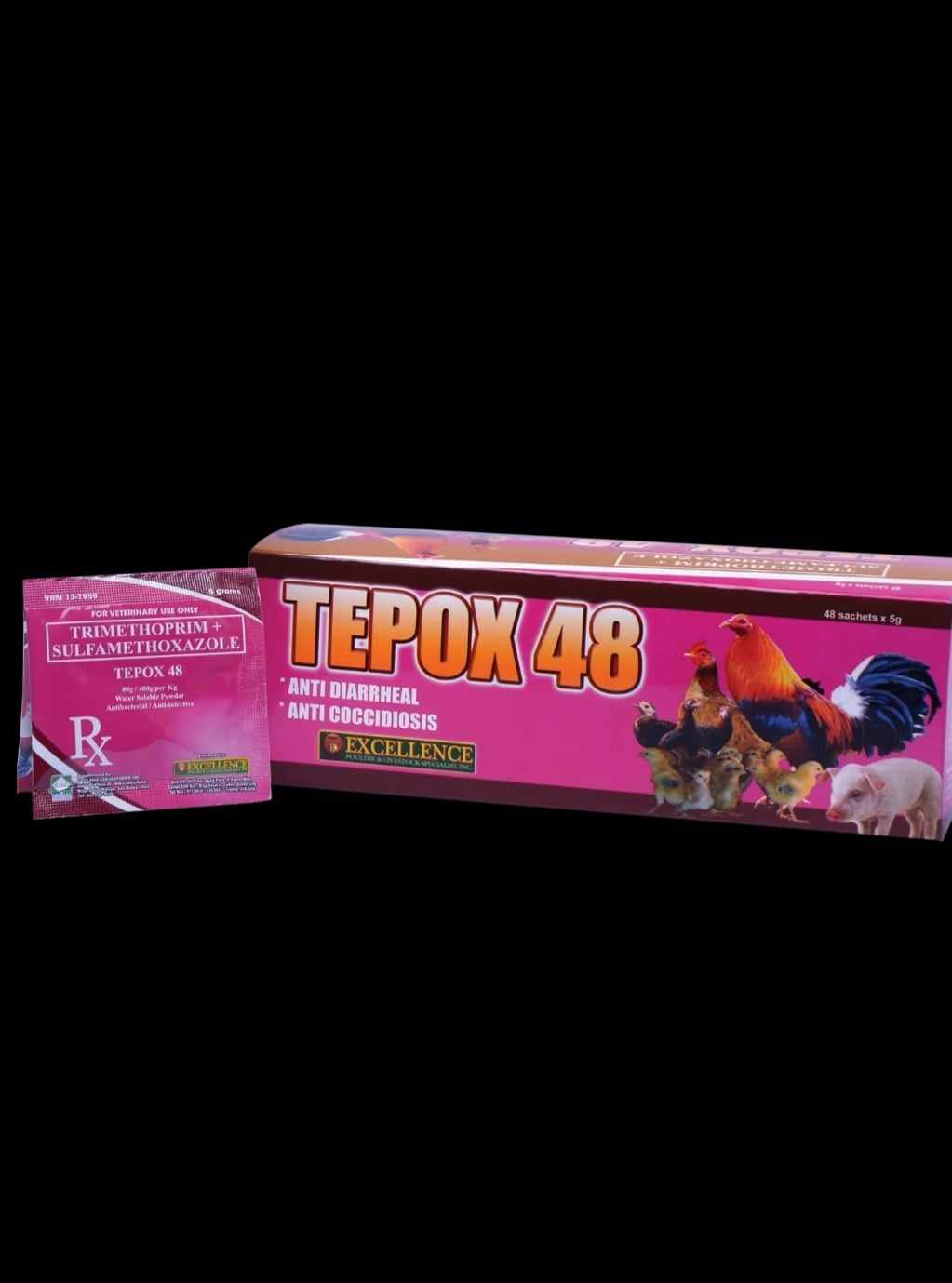 6 5g Packets Tepox 48 Gamefowl Gallo's Roosters Chicks Chicken